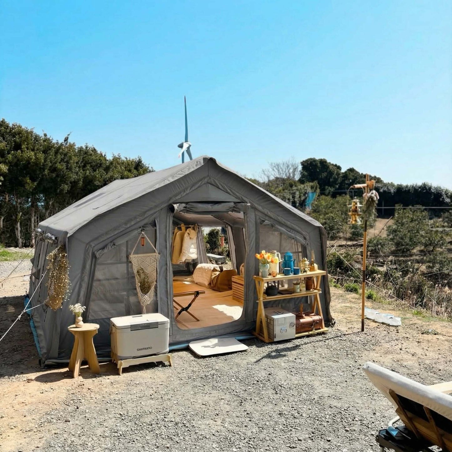 Coody 17.2 (Koala-7) Gray Inflatable Tent House for Camping (2-10 person)