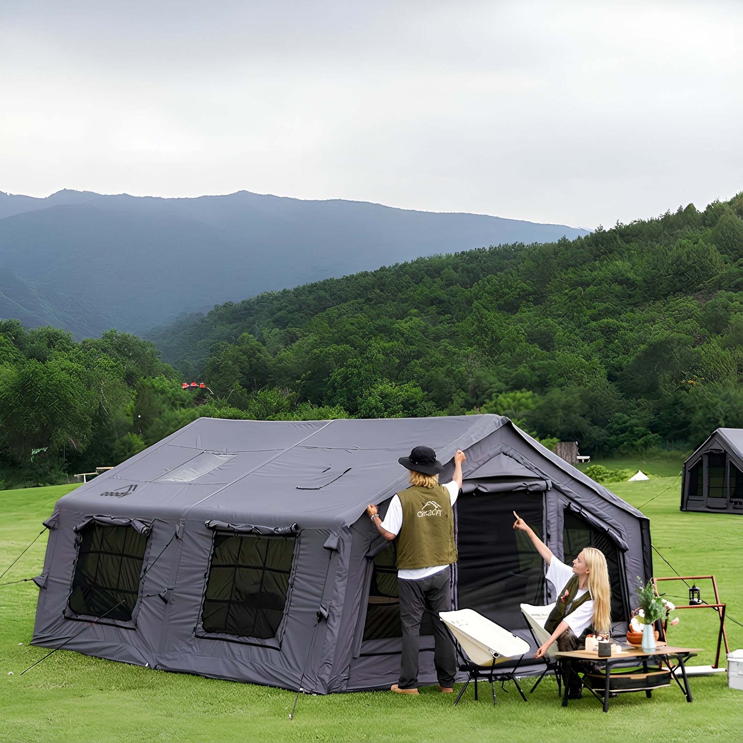 Coody 13.6 (Koala-5) Gray Inflatable Tent House for Camping (2-8 person)