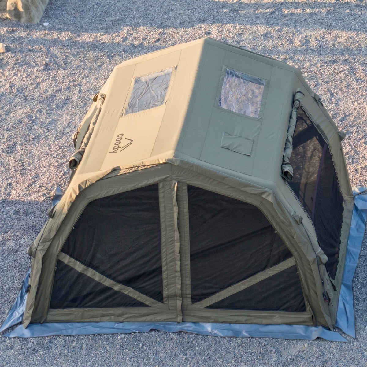 Coody 10.0 PRO Forest Green - Premium Inflatable Canvas Tent for 2–4 Campers