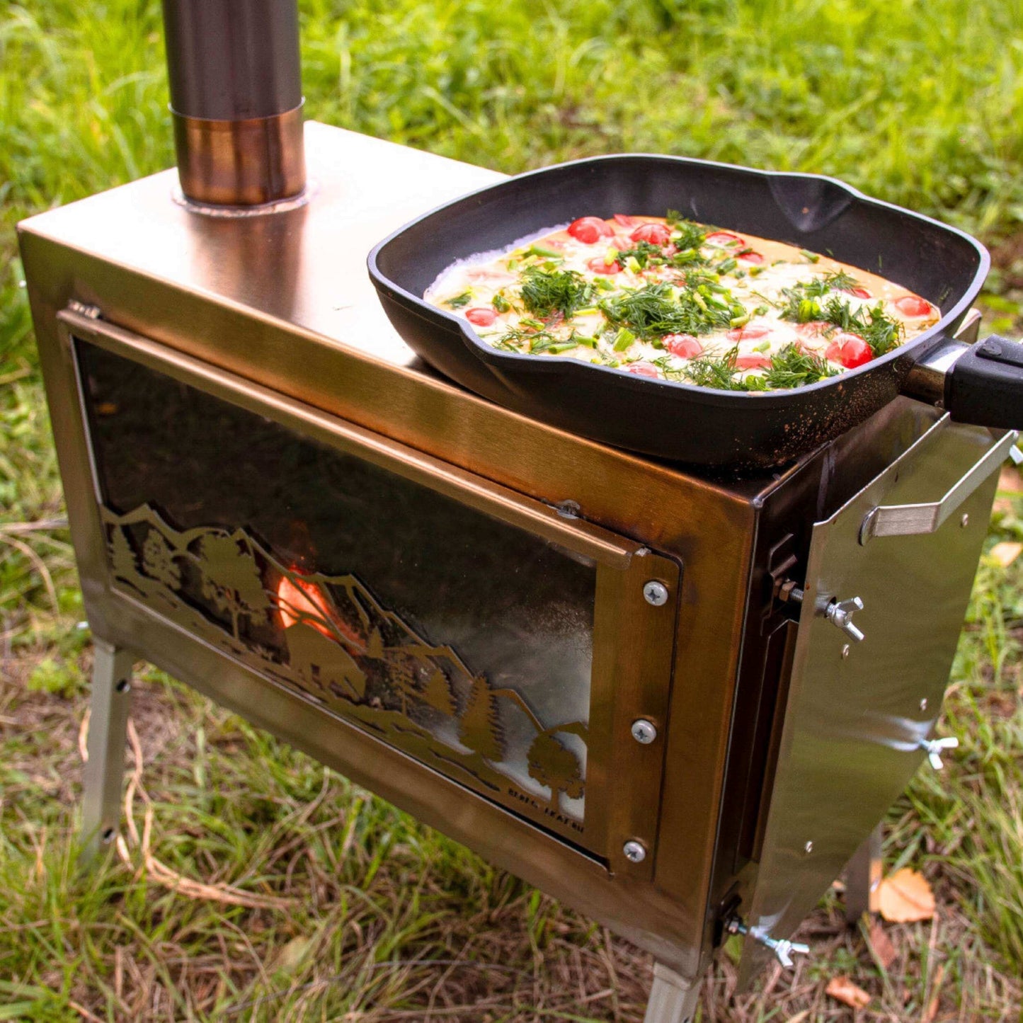 RBM All-Seasons tent Hexagon for 2-9 person + Wood Stove Caminus M + Three-Layer Floor