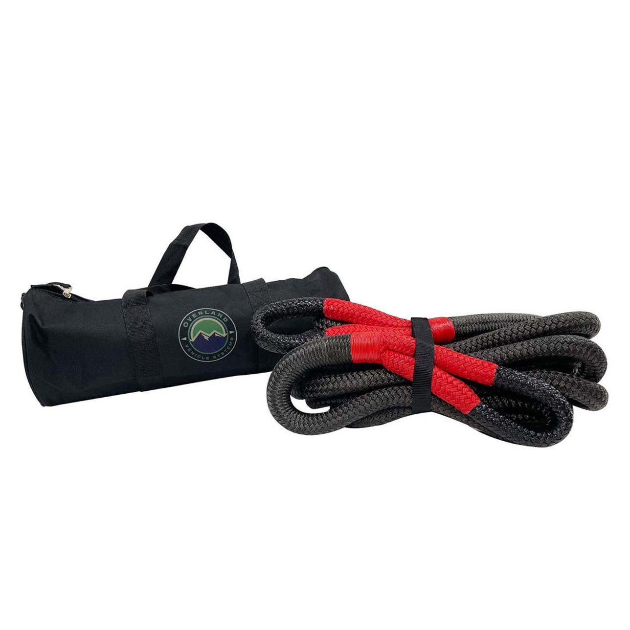 Overland Vehicle Systems Brute Kinetic Recovery Strap 1" x 30' With Storage Bag – 30% Stretch
