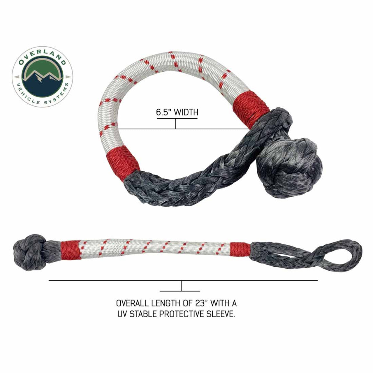 Overland Vehicle Systems Combo Kit Soft Shackle 7/16" 41,000 lb. and Recovery Ring 4.0" 41,000 lb