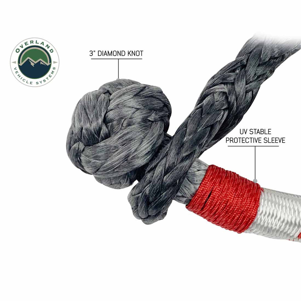 Overland Vehicle Systems Combo Kit Soft Shackle 7/16" 41,000 lb. and Recovery Ring 4.0" 41,000 lb