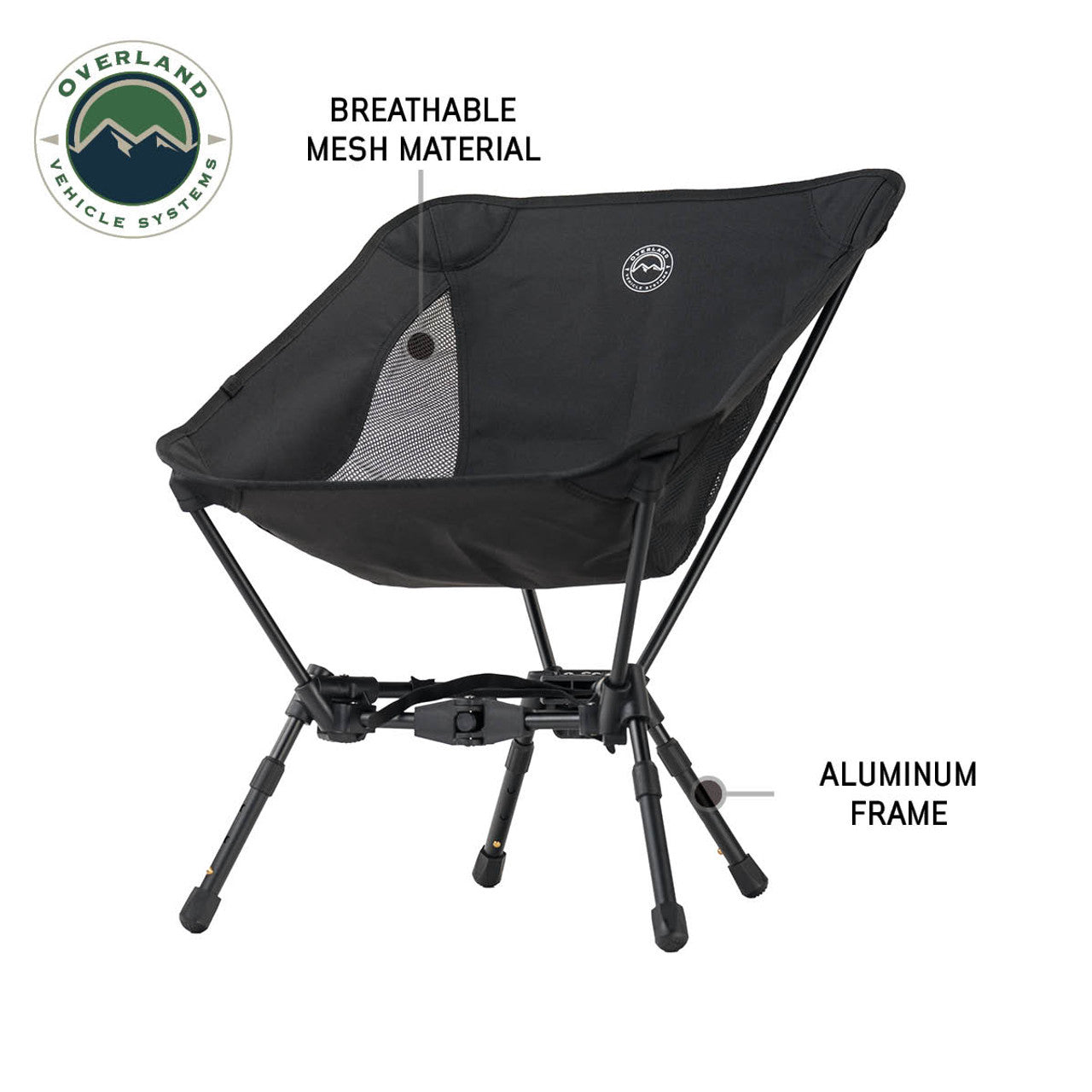 Overland Vehicle Systems Compact Camping Chair with Collapsible Aluminum Frame