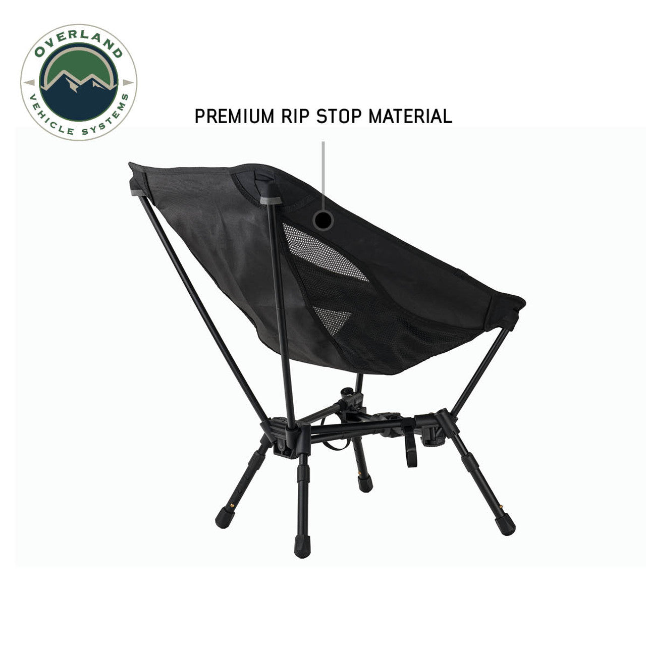 Overland Vehicle Systems Compact Camping Chair with Collapsible Aluminum Frame