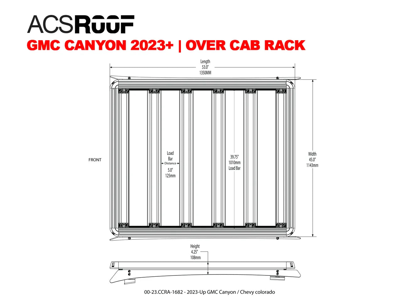 Leitner Designs ACS ROOF | Over Cab Platform Rack For GMC Canyon 2023+