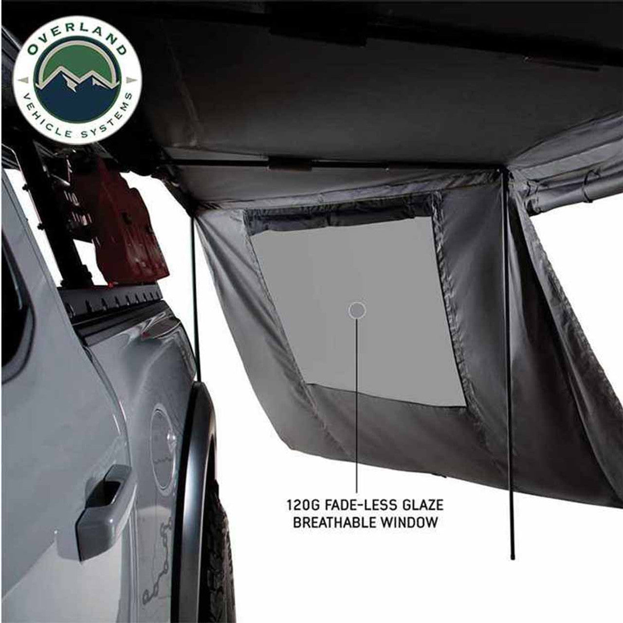 Overland Vehicle Systems HD Nomadic 180 Degree Awning Side Wall With Window - Dark Gray