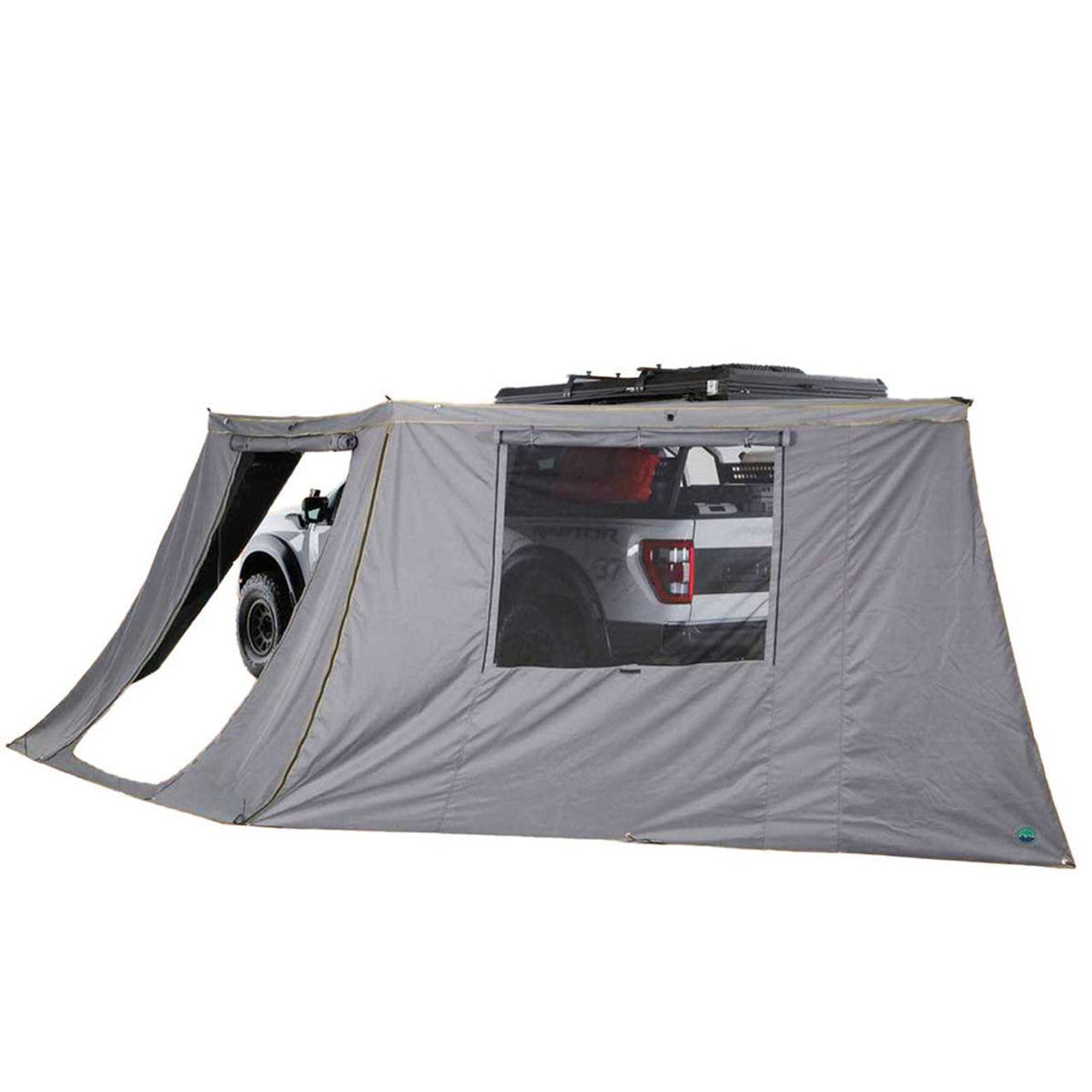 Overland Vehicle Systems HD Nomadic 180 Degree Awning Side Wall With Window - Dark Gray