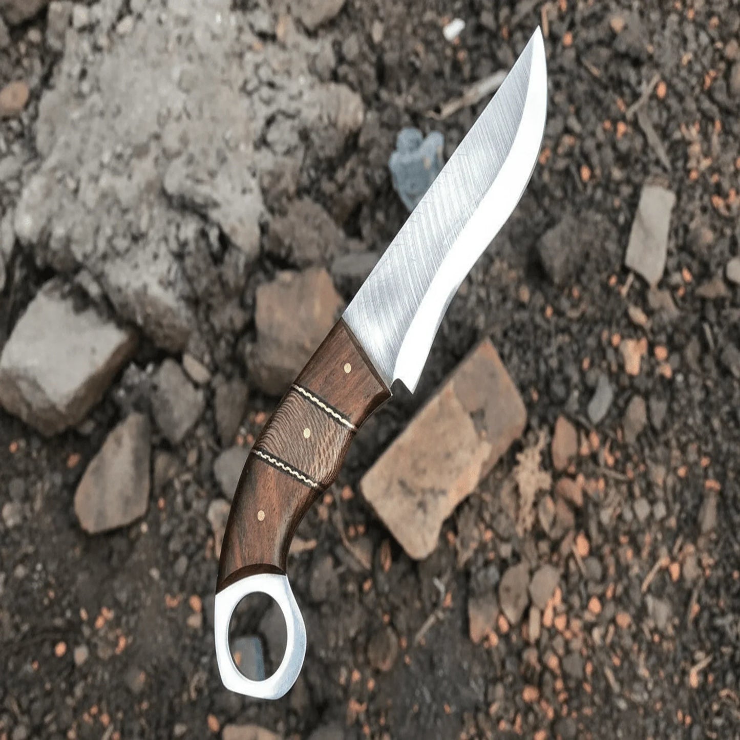 Custom Handmade Stainless Steel hunting knife leather sheath BM-0096