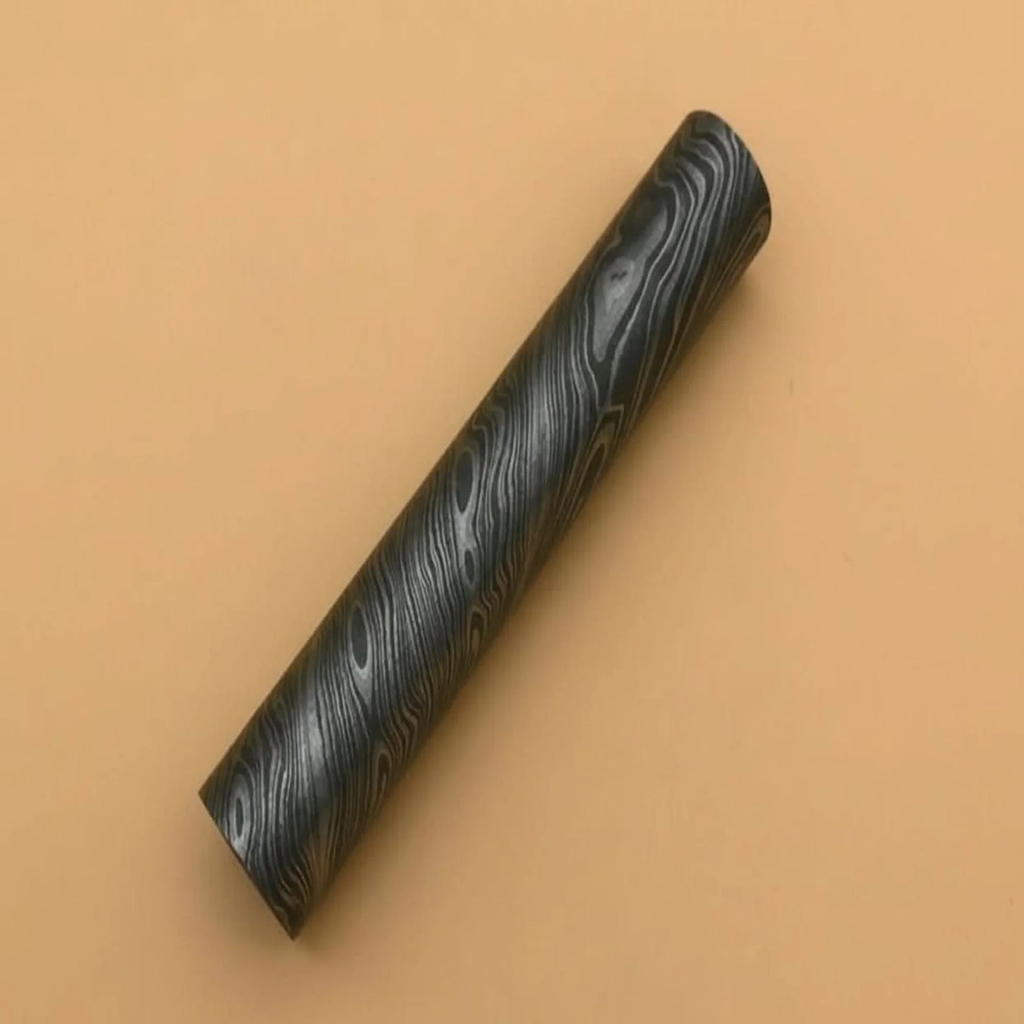 Custom Handmade Damascus Steel Round Rod 5.5 Inch 25.5 mm Diameter