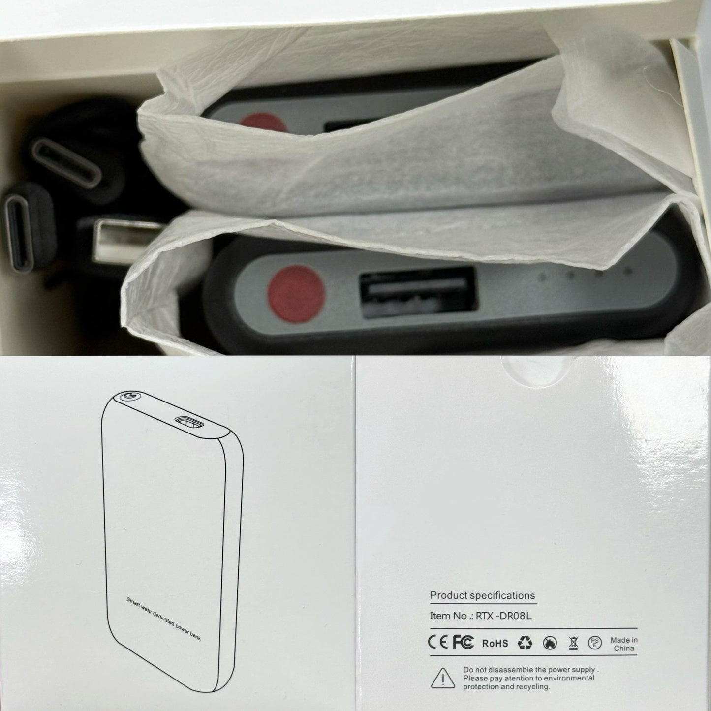 LITEGUEST Mini 5000mAh Power Bank Set with 3 Heat Levels & App Control