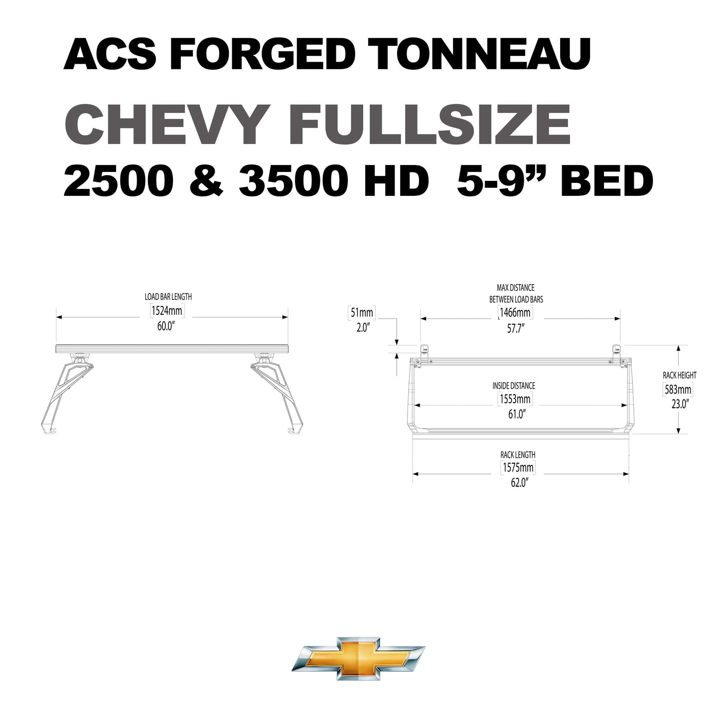 Leitner Designs ACS FORGED TONNEAU | Conversion Rails For Chevrolet Colorado