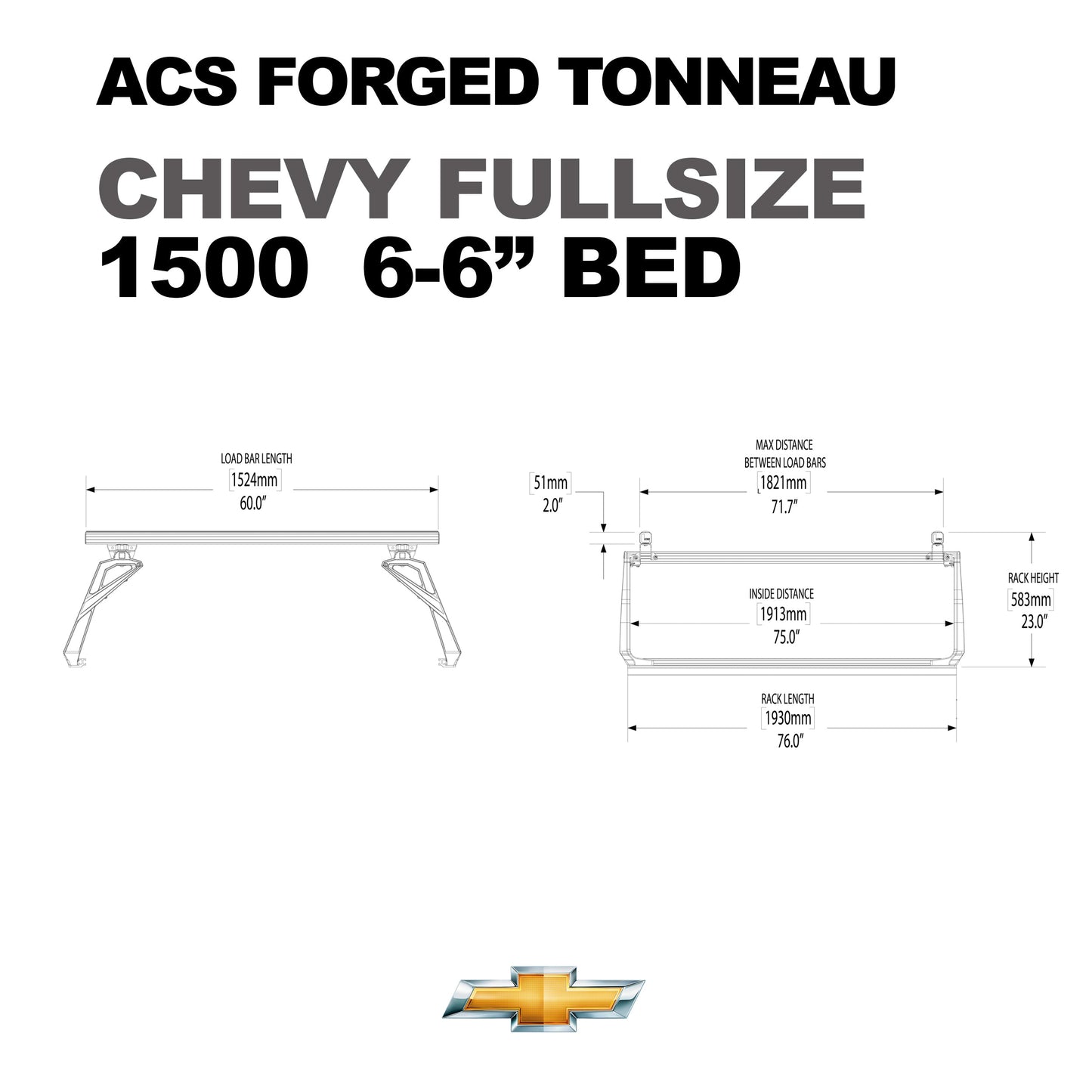 Leitner Designs ACS FORGED TONNEAU | Conversion Rails For Chevrolet Colorado