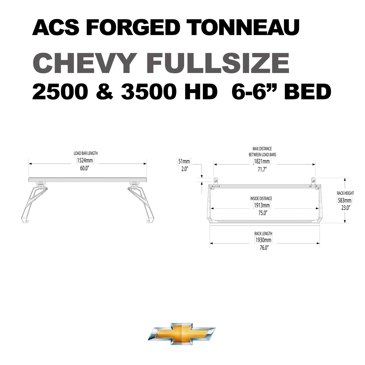 Leitner Designs ACS FORGED TONNEAU | Conversion Rails For Chevrolet Colorado