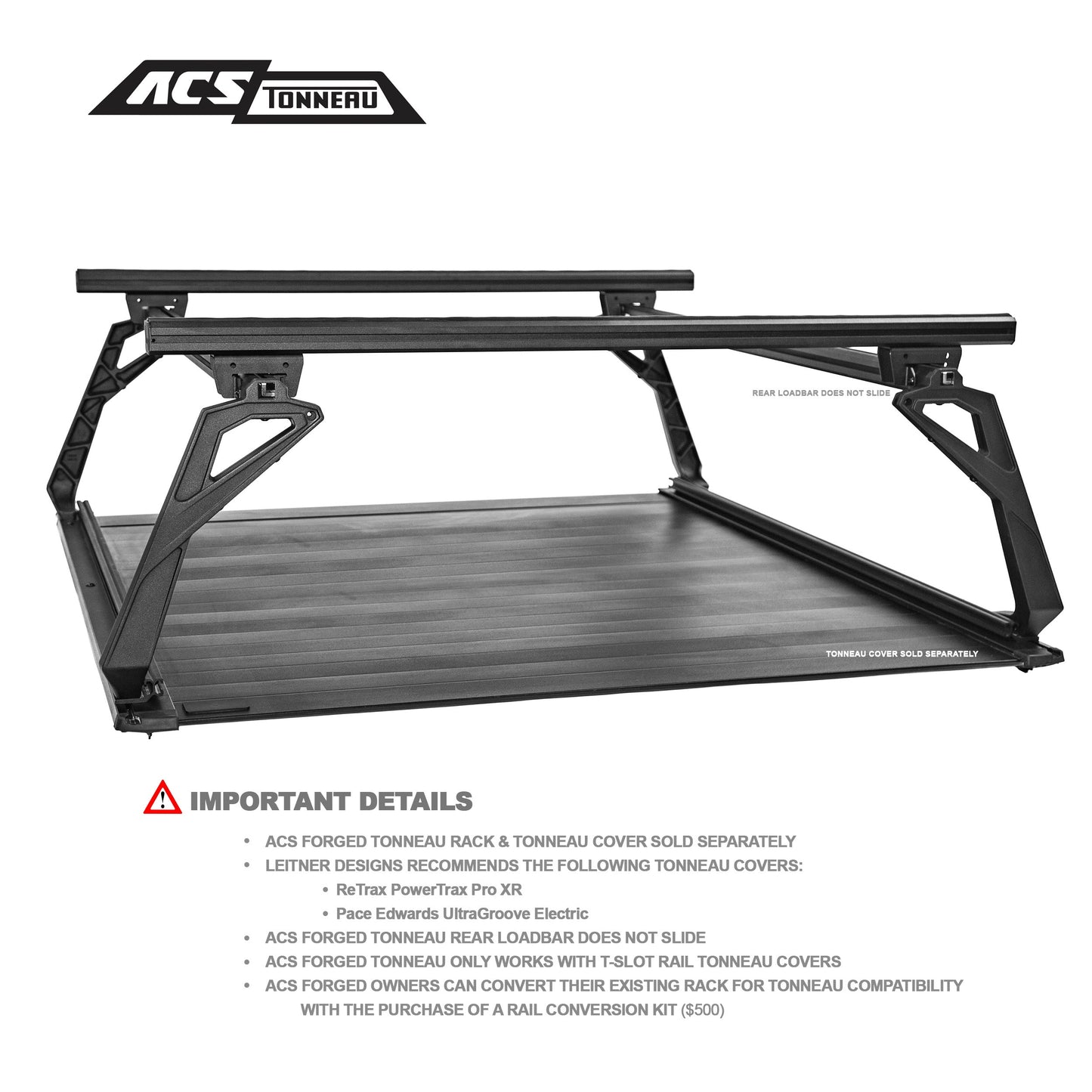 Leitner Designs ACS FORGED TONNEAU | Conversion Rails For Chevrolet Colorado