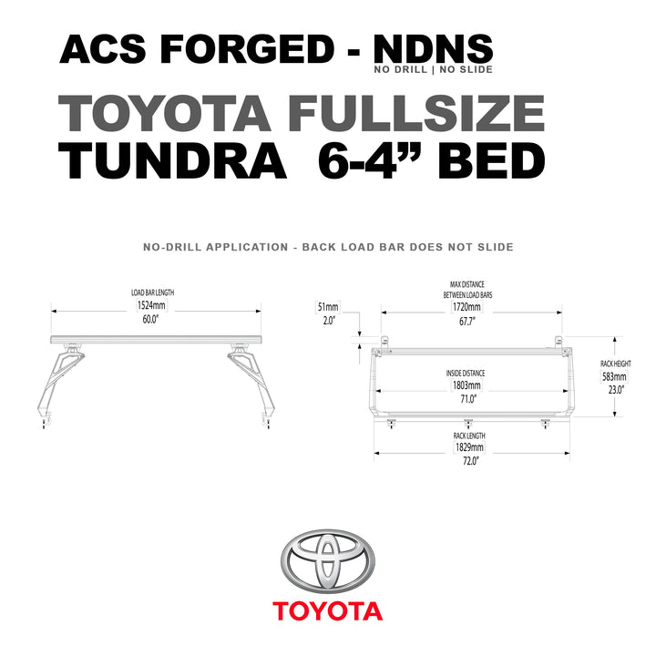 Leitner Designs ACS FORGED NDNS | No-Drill Active Cargo System For Toyota Tacoma