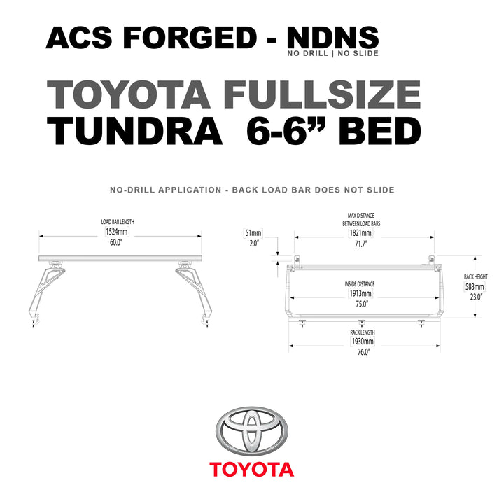 Leitner Designs ACS FORGED NDNS | No-Drill Active Cargo System For Toyota Tacoma