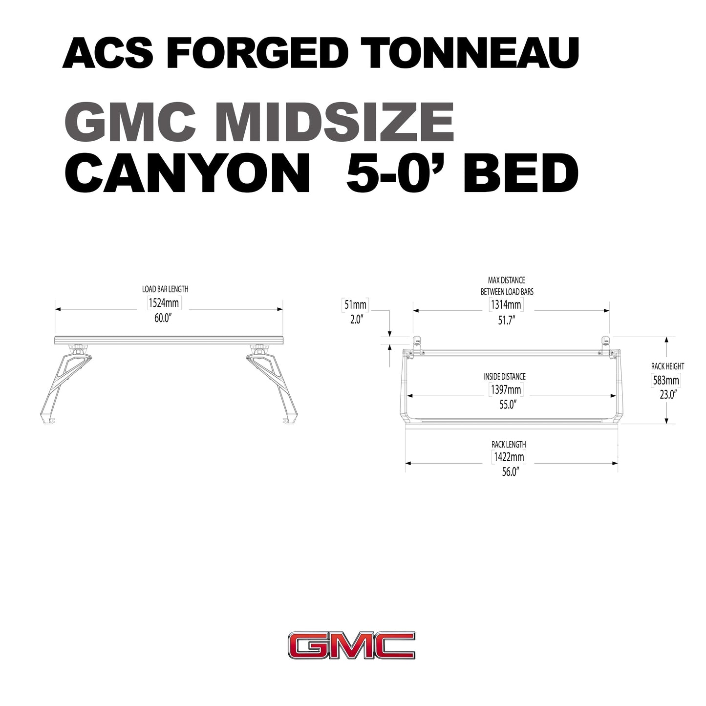 Leitner Designs ACS FORGED TONNEAU | Rack Only For GMC Trucks