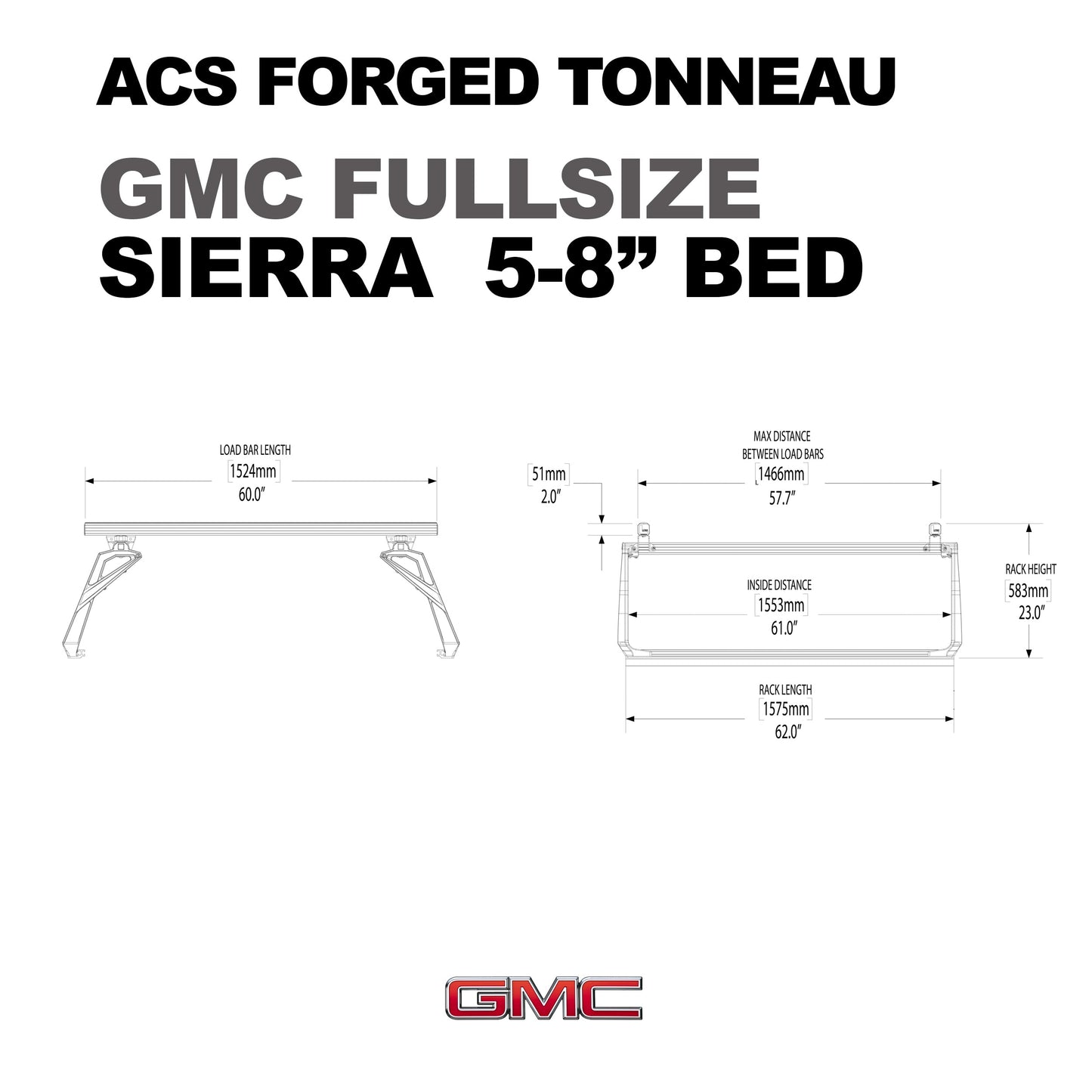 Leitner Designs ACS FORGED TONNEAU | Rack Only For GMC Trucks