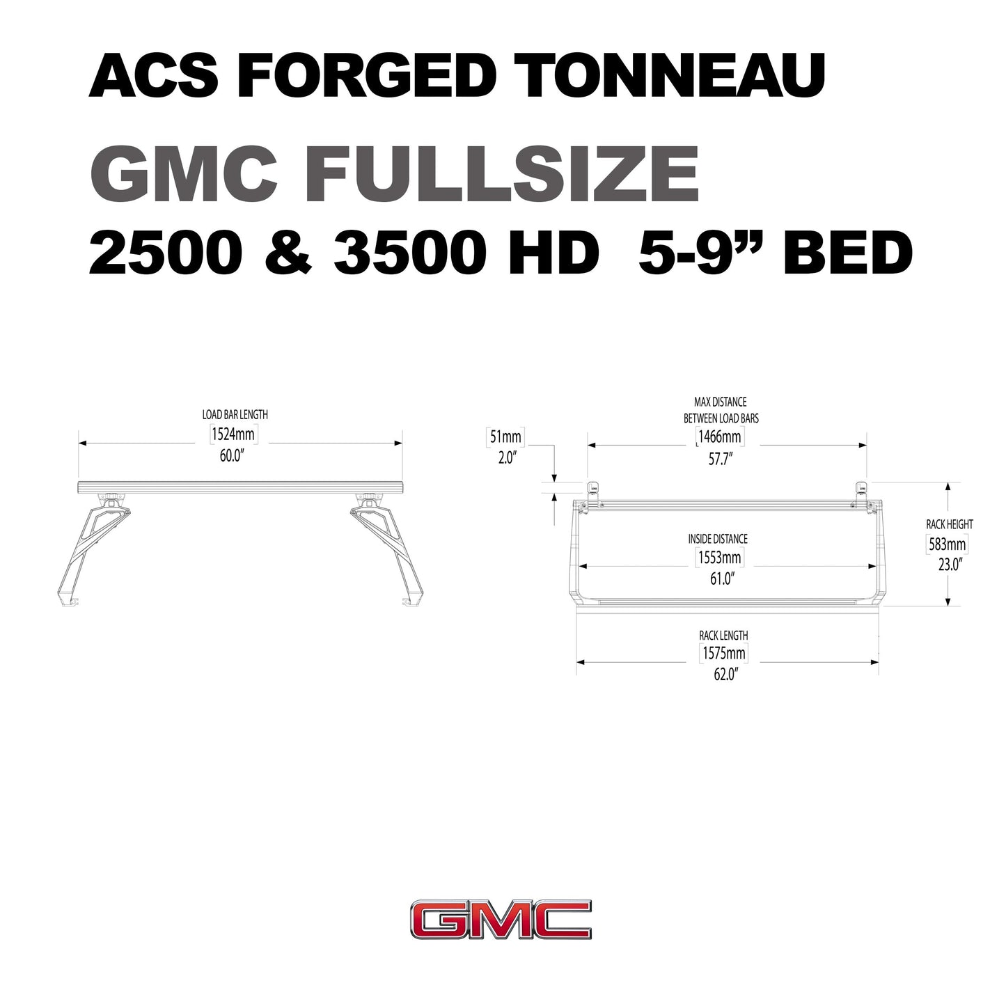 Leitner Designs ACS FORGED TONNEAU | Rack Only For GMC Trucks