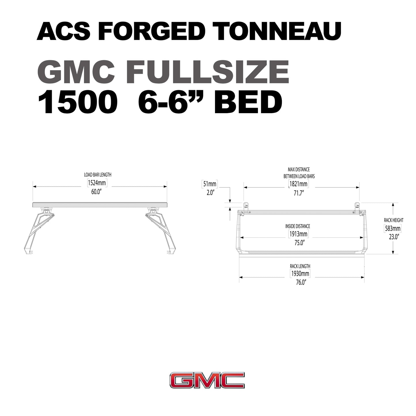 Leitner Designs ACS FORGED TONNEAU | Rack Only For GMC Trucks