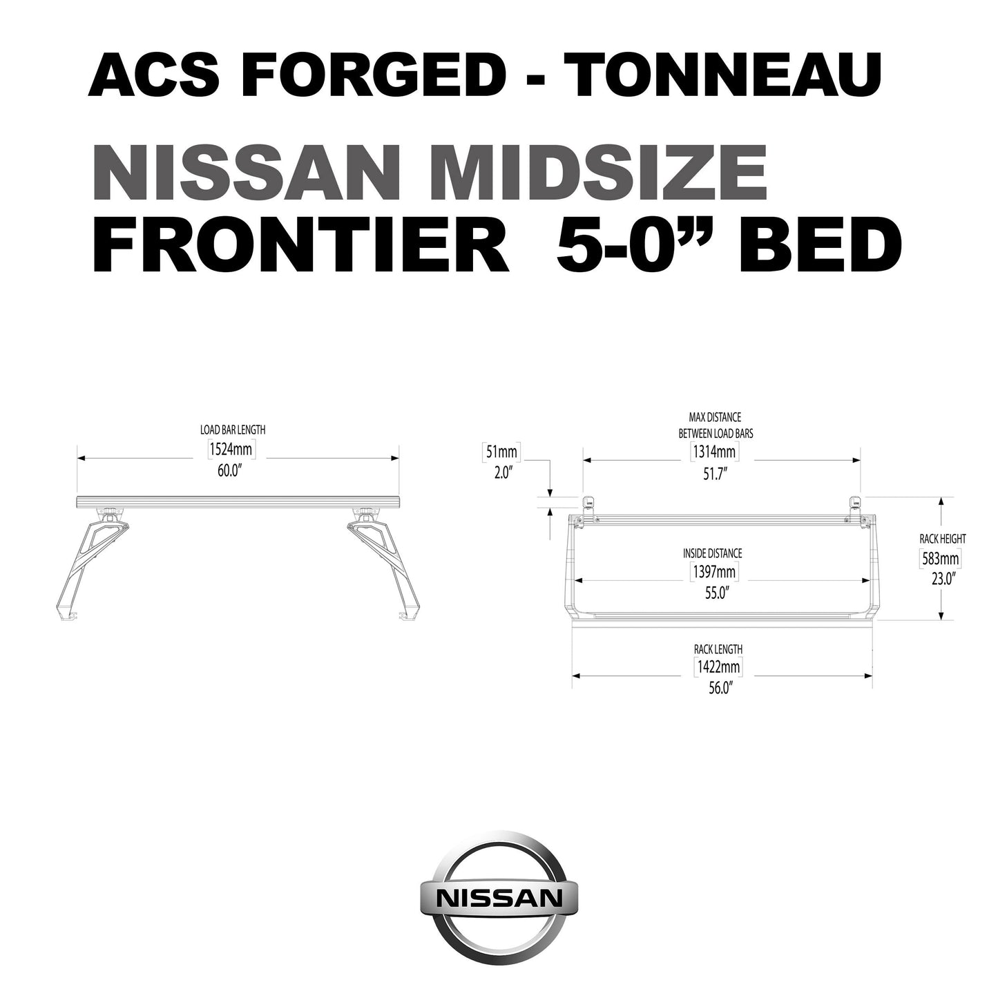Leitner Designs ACS FORGED TONNEAU | Rack Only For Nissan Frontier