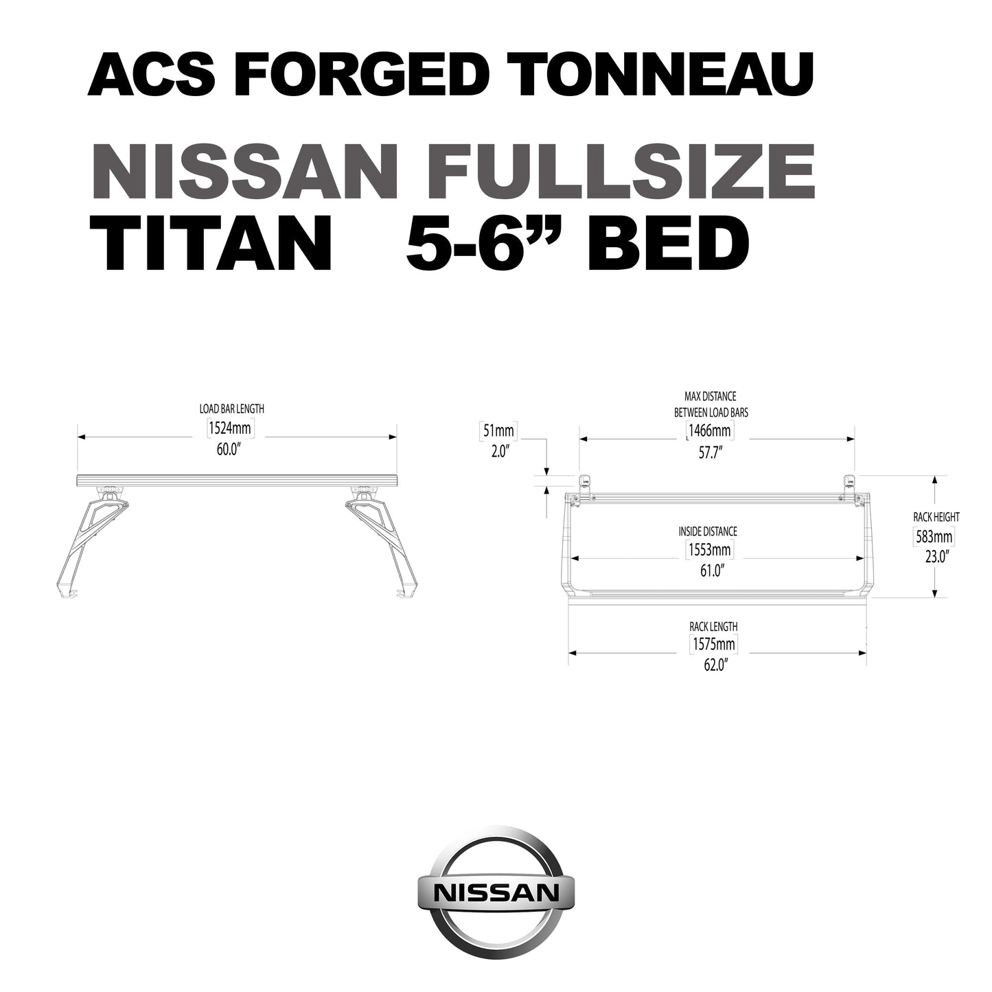 Leitner Designs ACS FORGED TONNEAU | Rack Only For Nissan Frontier