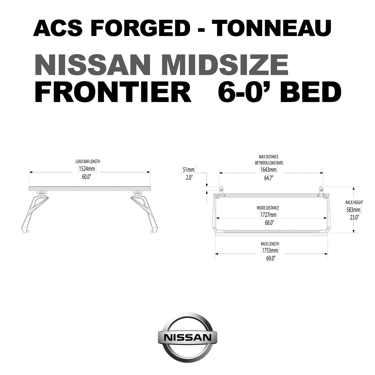 Leitner Designs ACS FORGED TONNEAU | Rack Only For Nissan Frontier