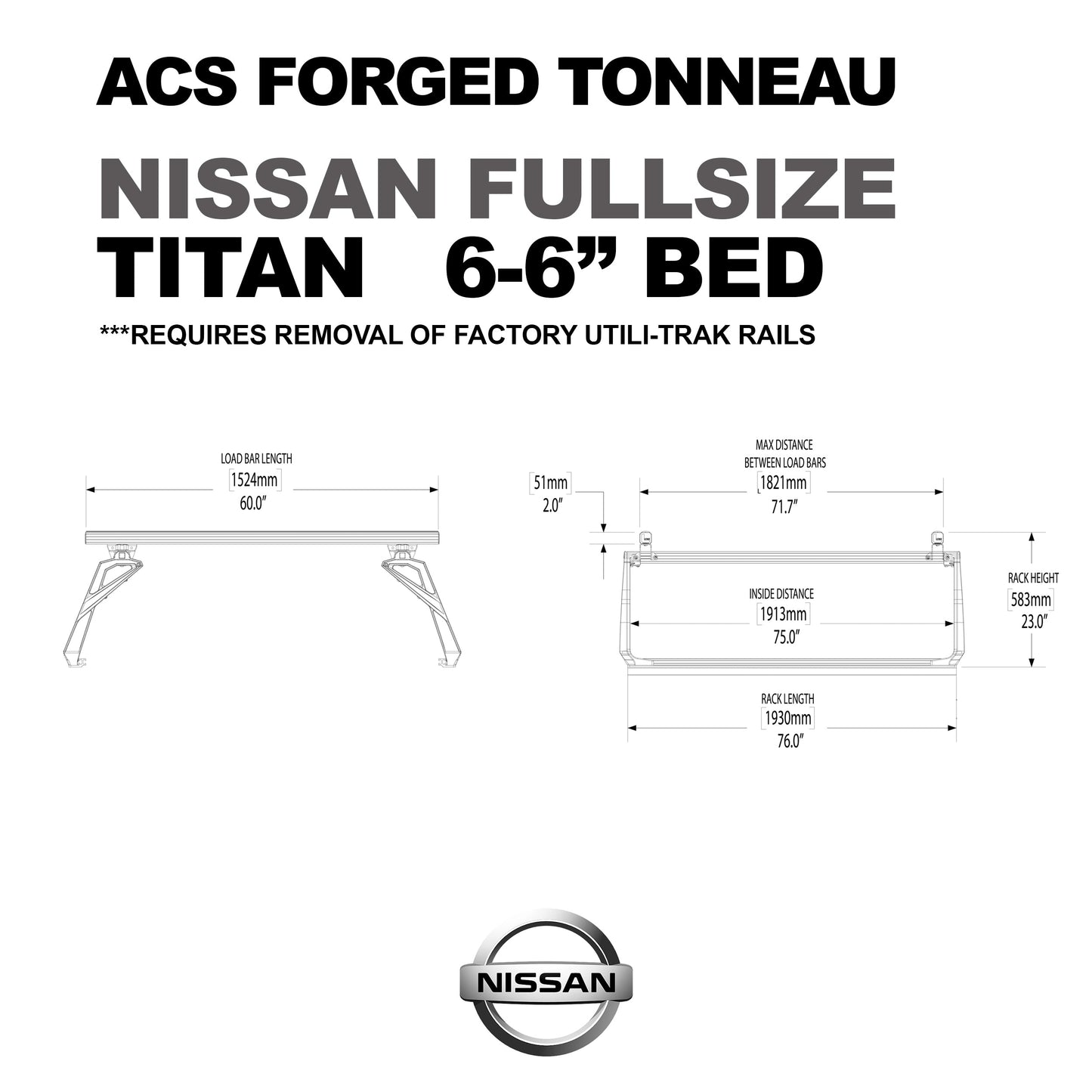 Leitner Designs ACS FORGED TONNEAU | Rack Only For Nissan Frontier