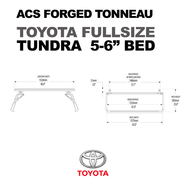 Leitner Designs ACS FORGED TONNEAU Rails | Tonneau Rack Conversion Kit for Toyota Trucks