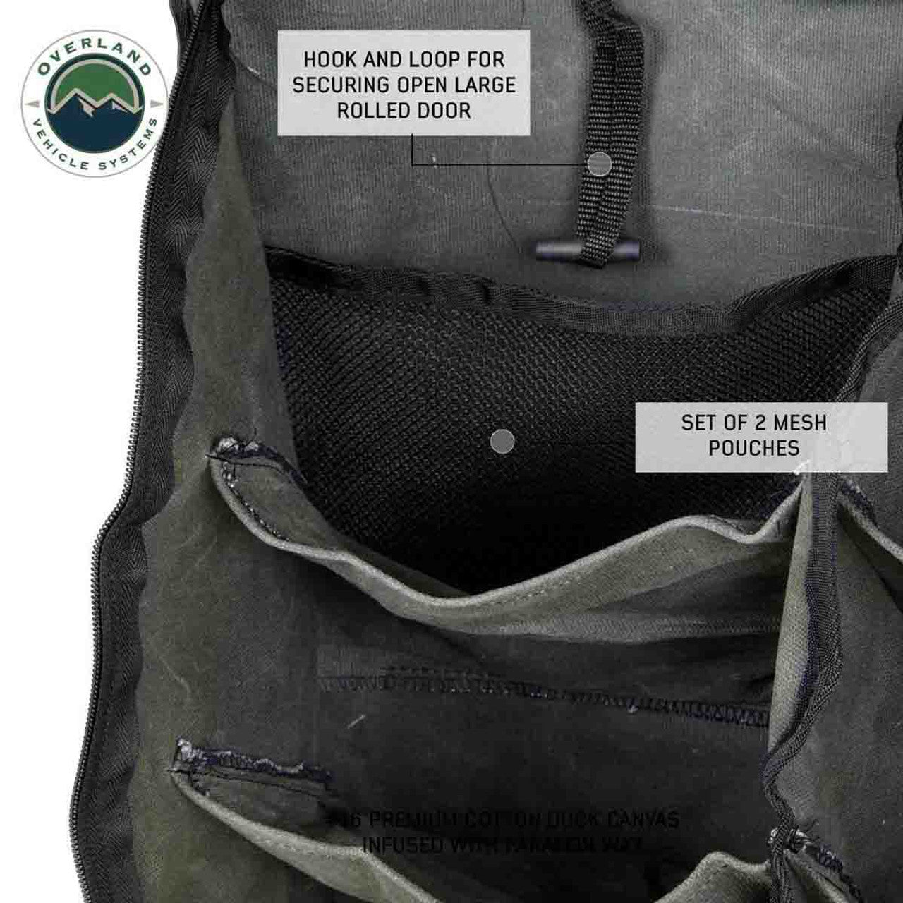 OVS Canyon Waxed Canvas Camping Gear Storage Bag - 8 Pockets