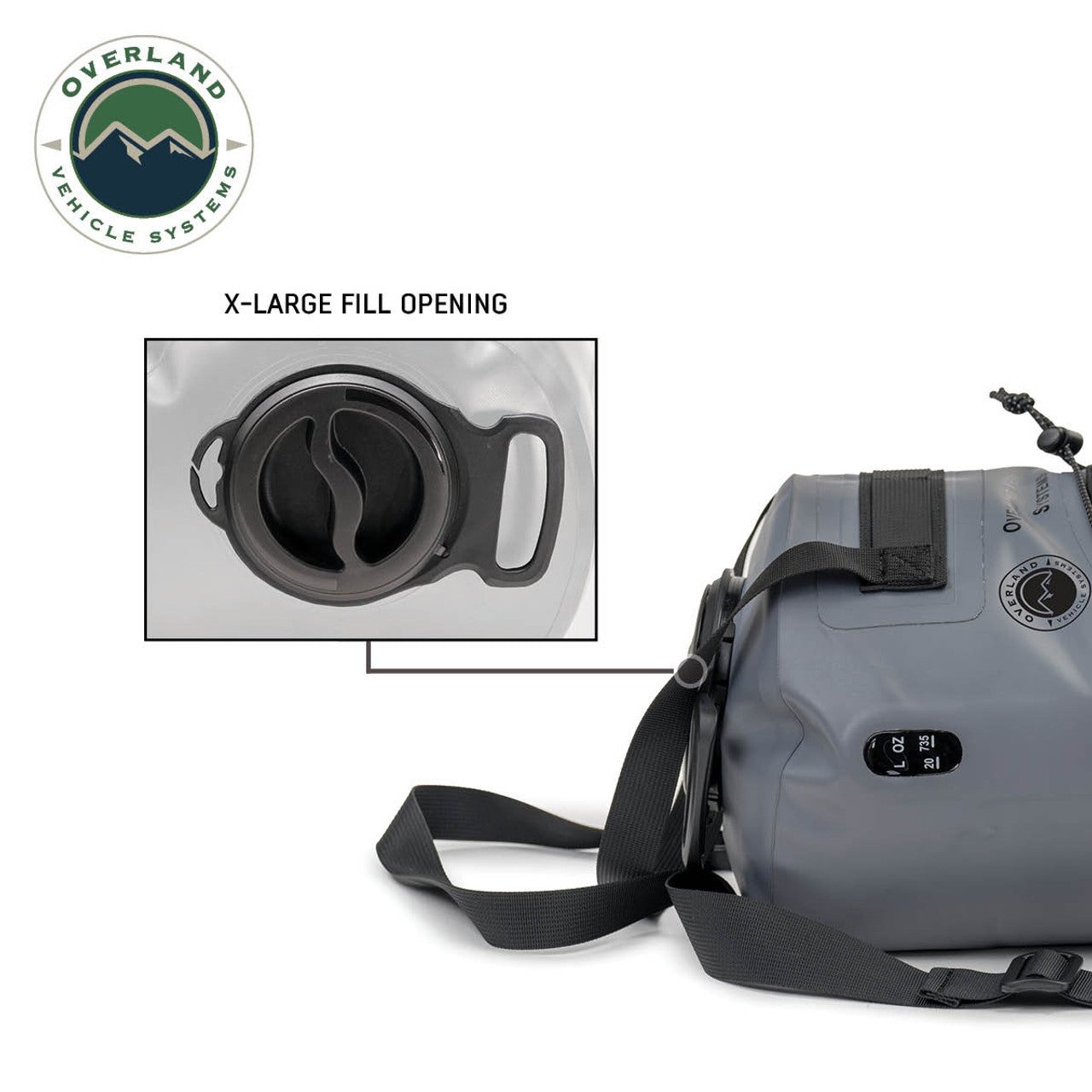 OVS Portable Camp Shower - 23 QT With Nozzle & Accessories