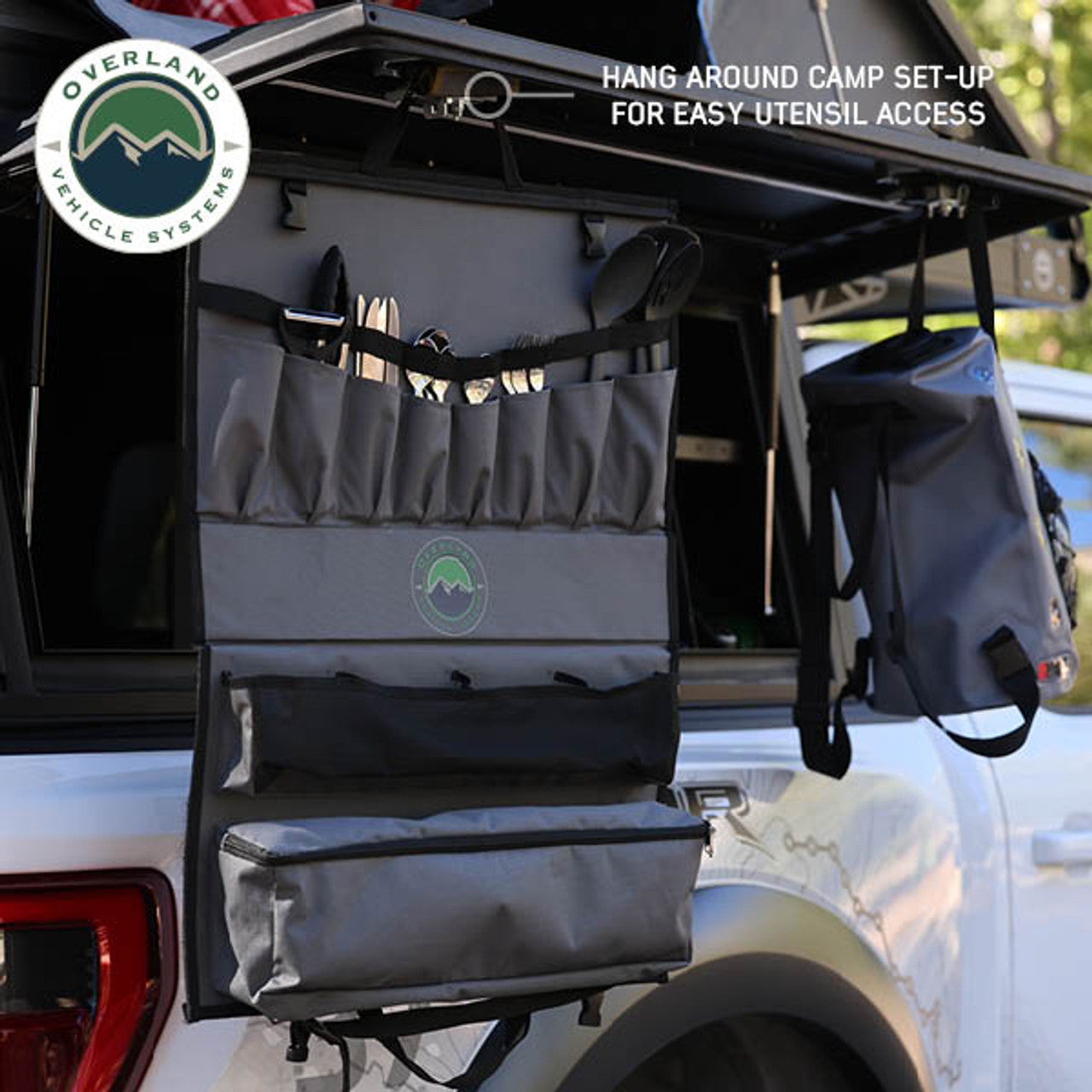 Overland Vehicle Systems Kitchen Kit - 24 Piece Cooking and Utensil Kit, Hanging Carrying Case