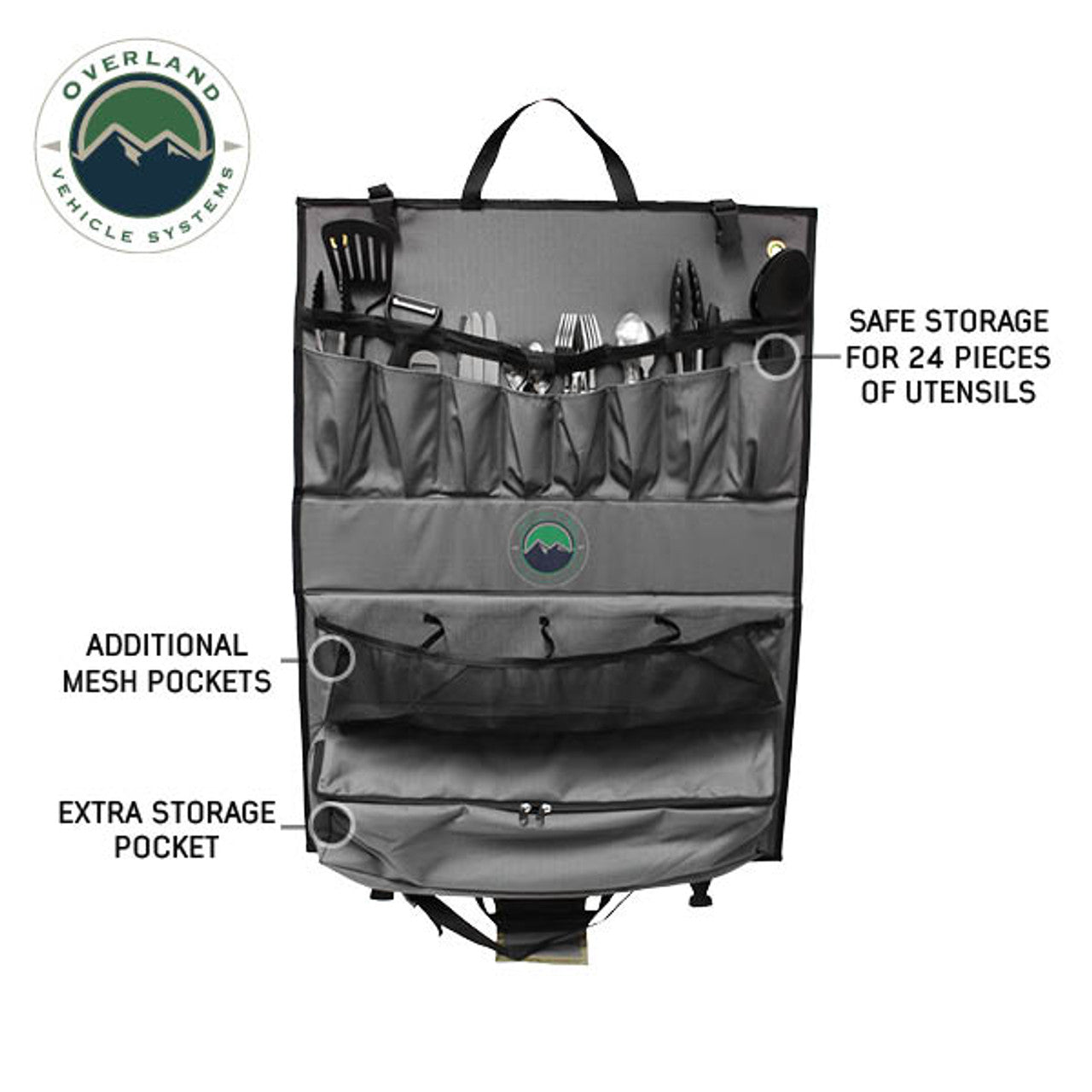 Overland Vehicle Systems Kitchen Kit - 24 Piece Cooking and Utensil Kit, Hanging Carrying Case