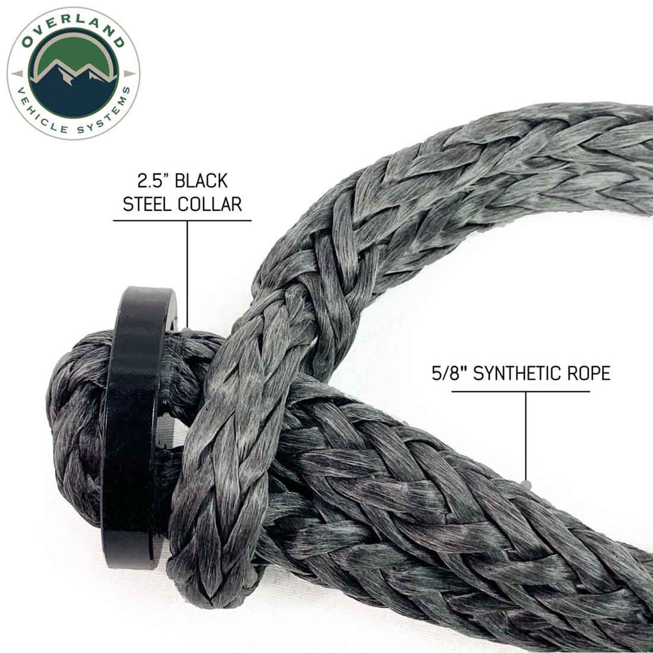 Overland Vehicle Systems 5/8" Soft Shackle 44,500 lb With Collar & Bag