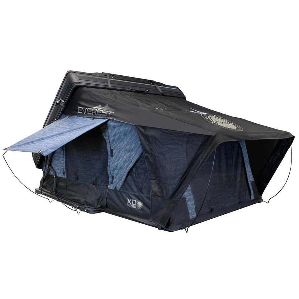 hard case roof tent Overland Vehicle Systems XD Everest Cantilever Aluminum Hard Shell Roof Top Tent, 4 Person