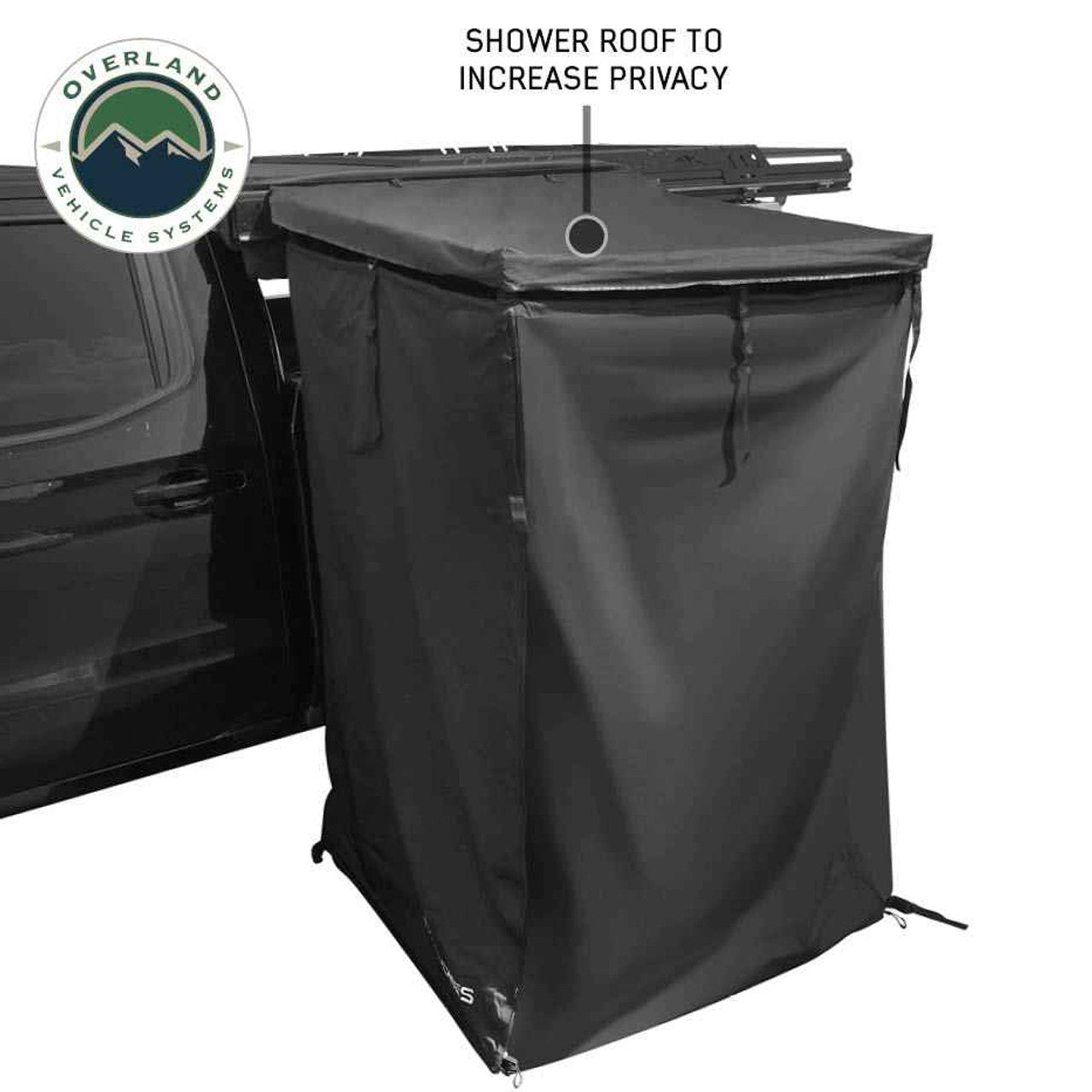 Overland Vehicle Systems XD Nomadic 90 Degree Pivot Shower Awning - w/Light Strip & Black Out Fabric