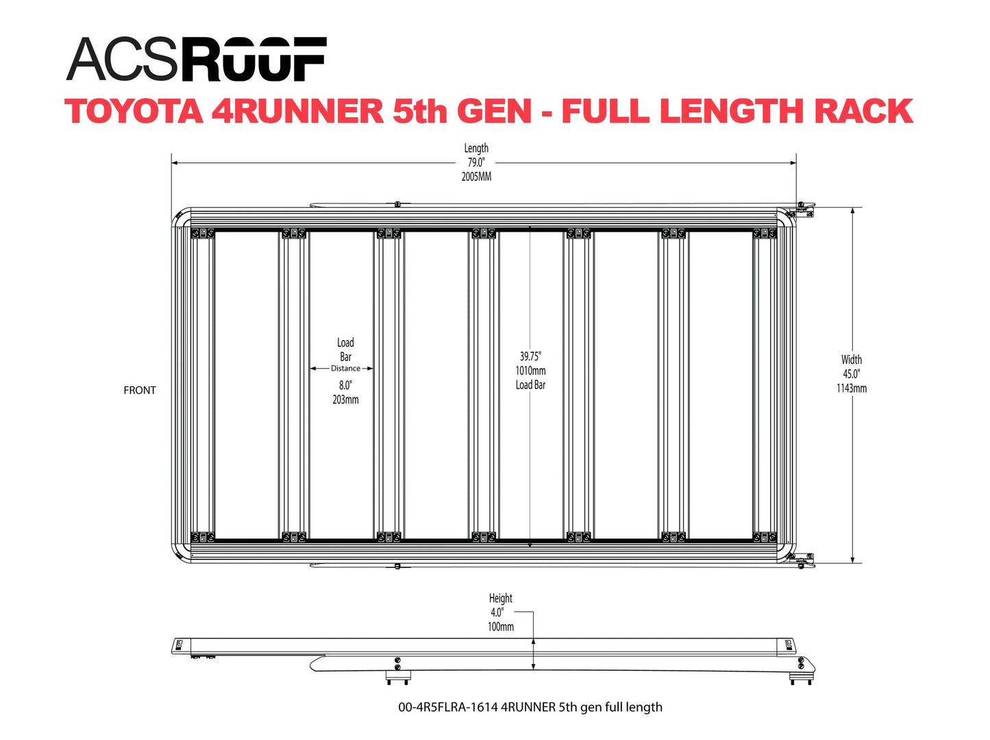 Leitner Designs ACS ROOF | Full-Length Over Cab Platform Rack for Toyota 4Runner Gen 5 (2010-2023)