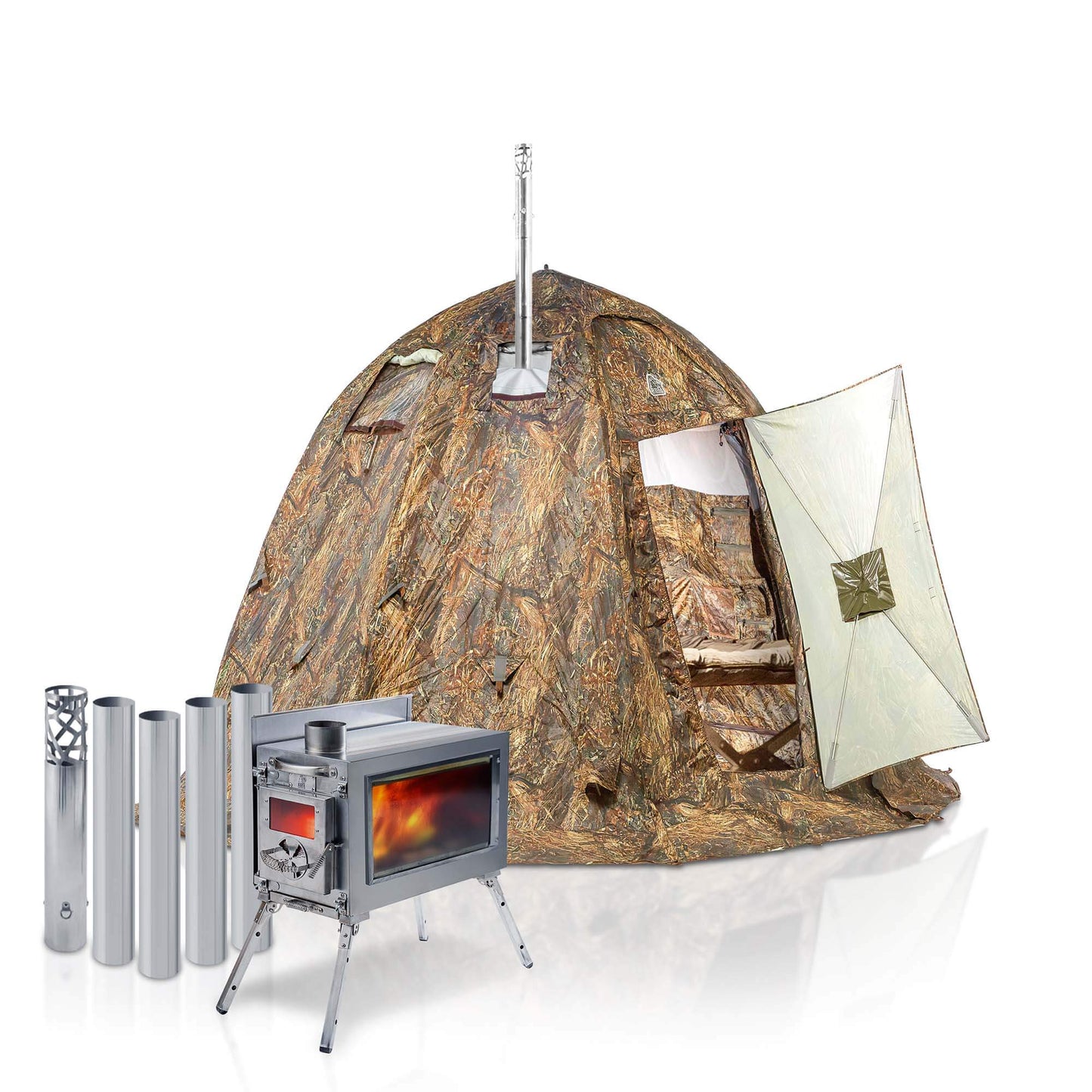 RBM All-Seasons tent UP-2 Mini for 1-3 person + Wood Stove Caminus S