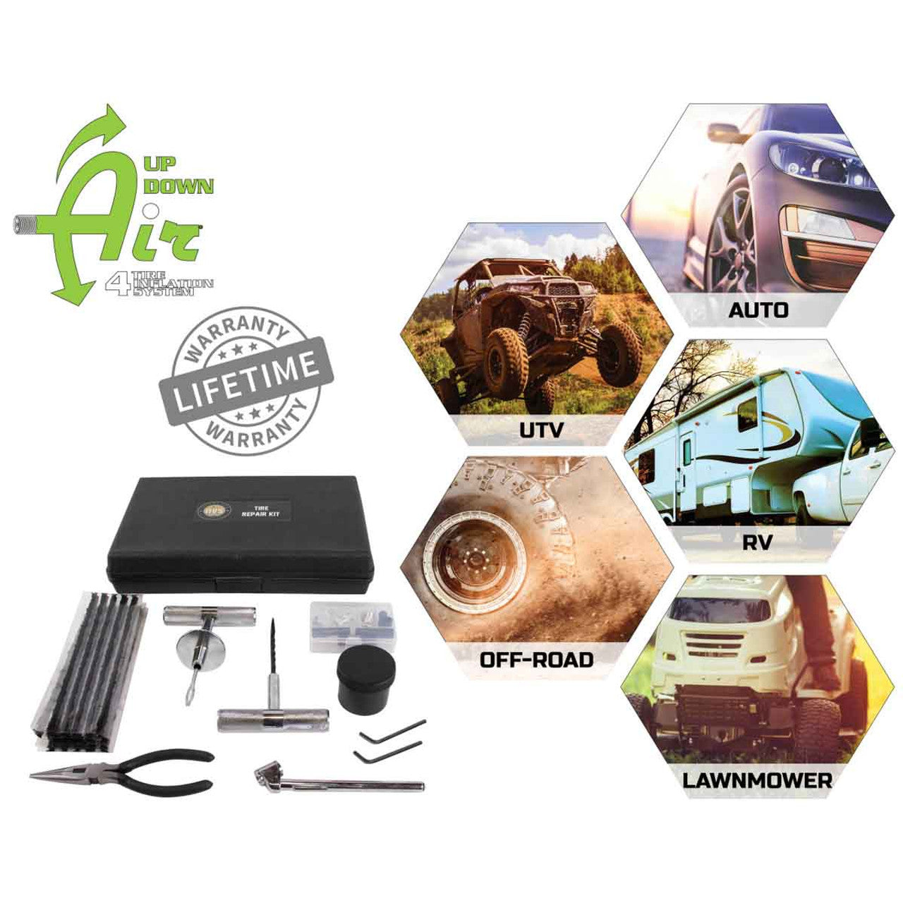 Up Down Air 53 Piece Tire Plug Repair Kit | Off Road Grade