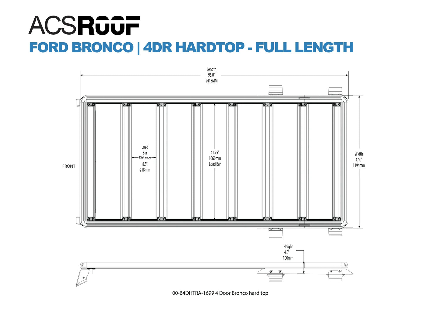 Leitner Designs ACS ROOF | Over Cab Platform Rack for Ford Bronco