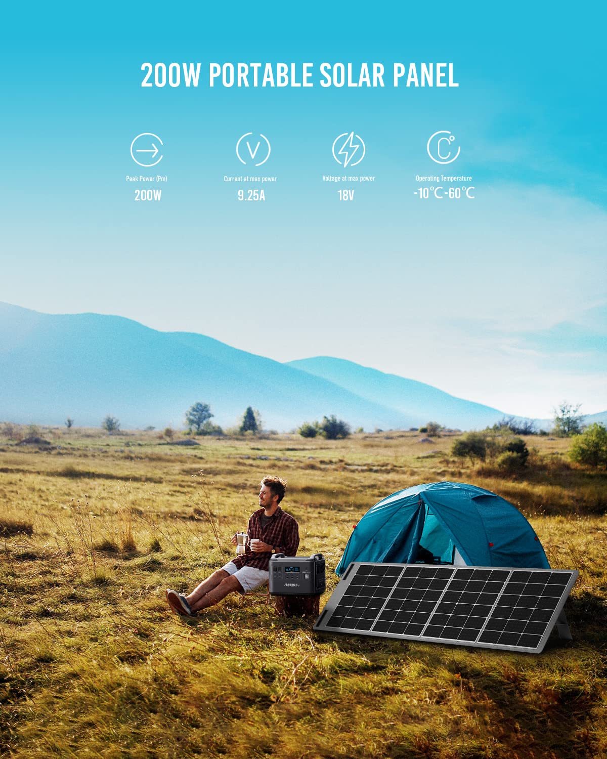 AFERIY Solar Panel AF-S200 | 200W Portable Solar Panel | AFERIY