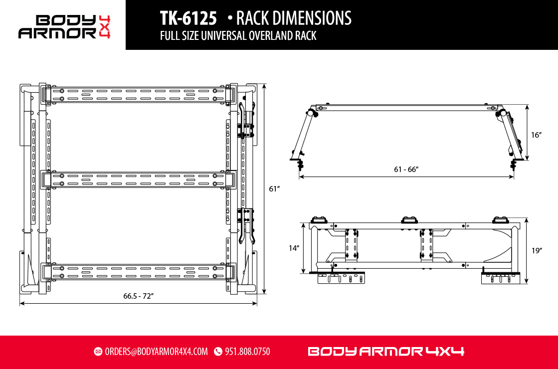 Body Armor 4x4 RACKS Overland Rack for Full Size Trucks | Body Armor 4x4