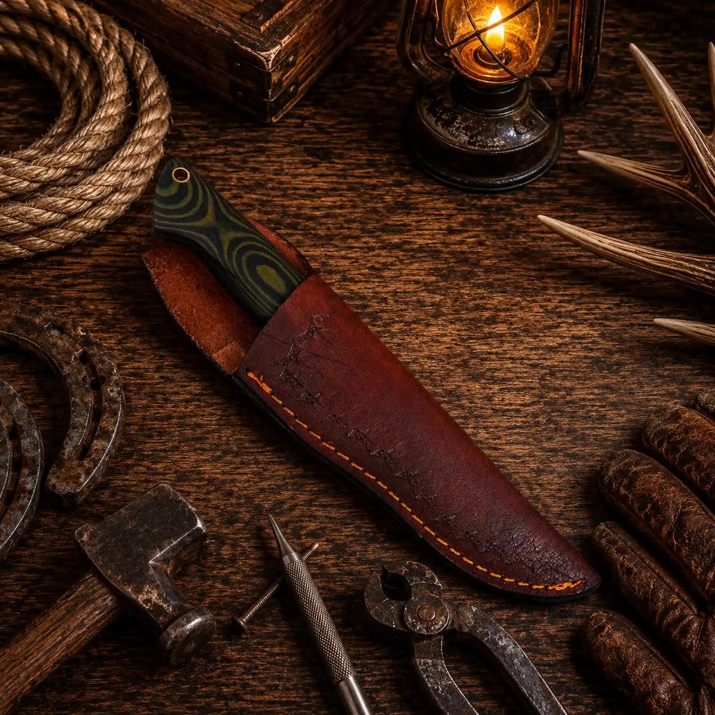 Drop Point D2 Fixed Blade Outdoor Camping Survival Hunting Knife