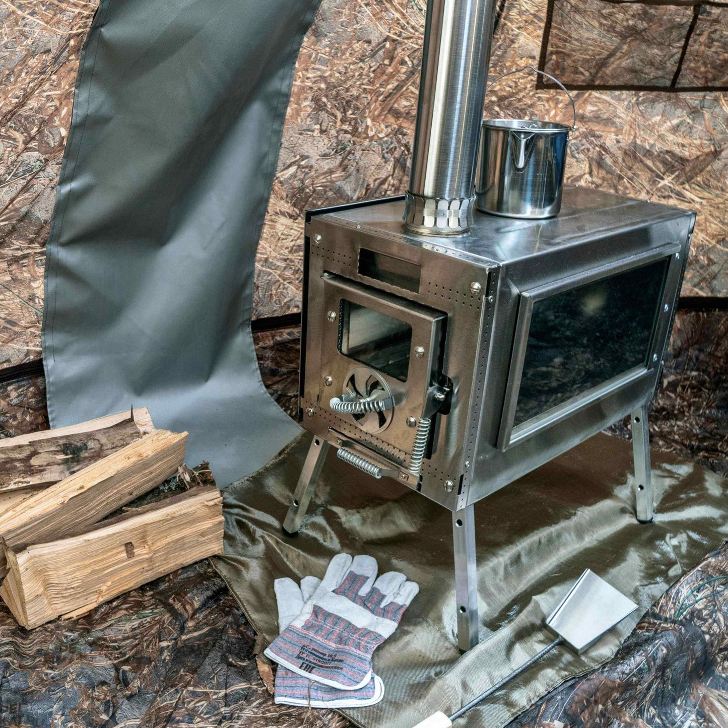 RBM All-Seasons tent UP-5 for 2-6 person + Wood Stove Caminus M