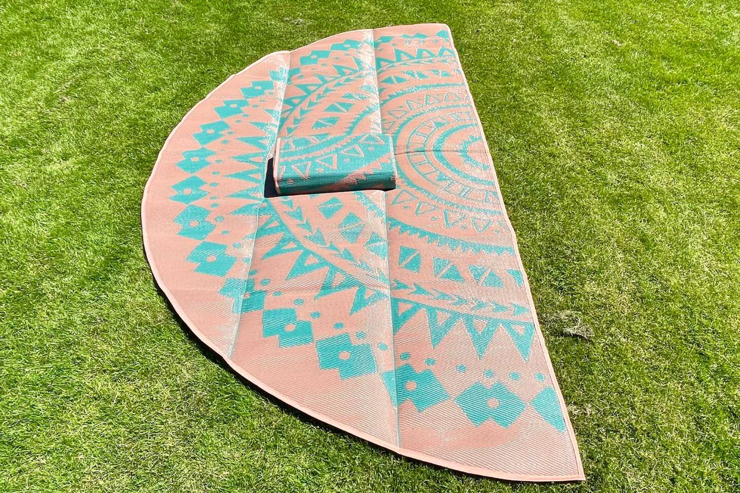 Life inTents Boho Style Bell Tent Floor | Half Moon Rug Set