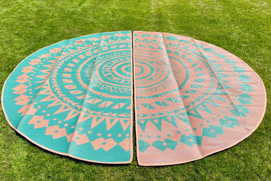 Life inTents Boho Style Bell Tent Floor | Half Moon Rug Set