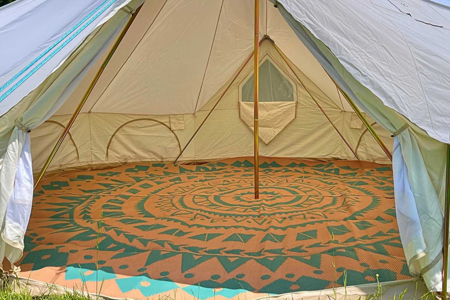 Life inTents Boho Style Bell Tent Floor | Half Moon Rug Set