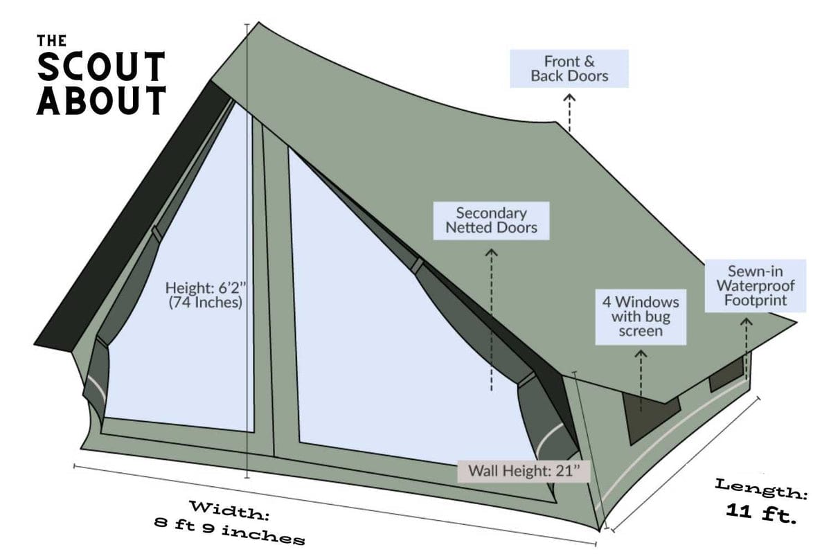 Life inTents Canvas Tent Life inTents Scout About™ Canvas A-Frame Tent 4 Person