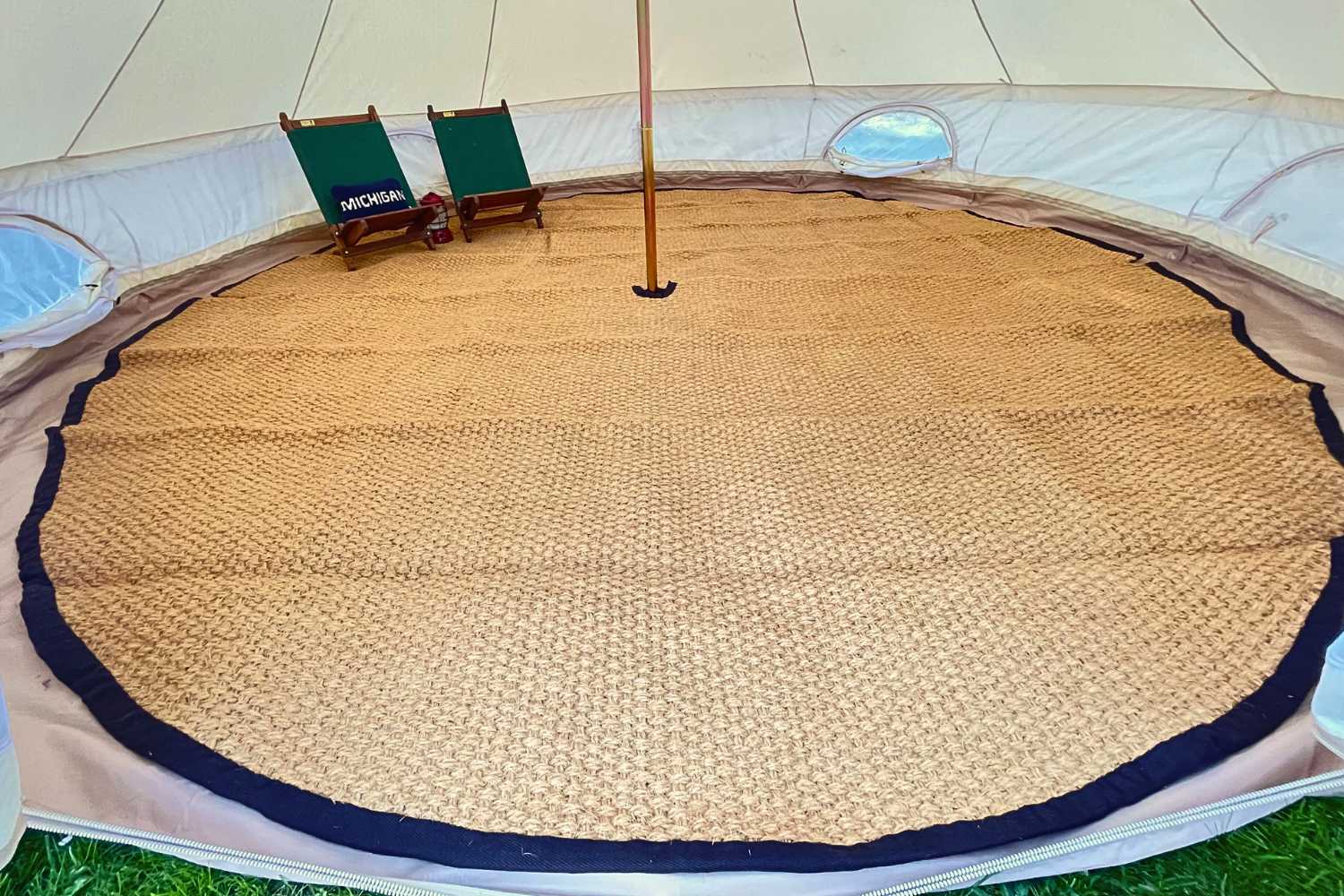 carpets for tents Coir Bell Tent Rug Half-Moon